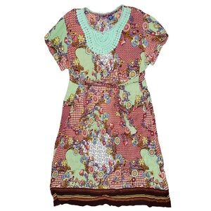 Phool Y2K Floral Boho Midi Dress Festival Hippie Maximalist Dopamine‎